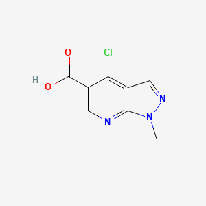molecular formula C8H6ClN3O2 B1366426 4-Chloro-1-methyl-1H-pyrazolo[3,4-B]pyridine-5-carboxylic acid CAS No. 675111-88-3
