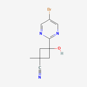 molecular formula C10H10BrN3O B13664272 trans-3-(5-Bromo-2-pyrimidinyl)-3-hydroxy-1-methylcyclobutanecarbonitrile 