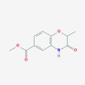 molecular formula C11H11NO4 B1366433 methyl 2-methyl-3-oxo-3,4-dihydro-2H-1,4-benzoxazine-6-carboxylate CAS No. 179950-77-7