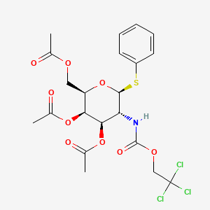 molecular formula C21H24Cl3NO9S B1366435 Phenyl 3,4,6-Tri-O-acetyl-2-deoxy-1-thio-2-(2,2,2-trichloroethoxyformamido)-beta-D-galactopyranoside CAS No. 278784-83-1