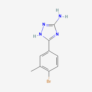 molecular formula C9H9BrN4 B13664350 5-Amino-3-(4-bromo-3-methylphenyl)-1H-1,2,4-triazole 