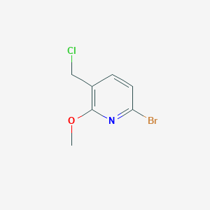 molecular formula C7H7BrClNO B13664410 6-Bromo-3-(chloromethyl)-2-methoxypyridine 