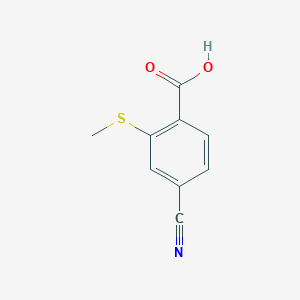 molecular formula C9H7NO2S B13664427 4-Cyano-2-(methylthio)benzoic acid 