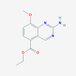 molecular formula C12H13N3O3 B13664458 Ethyl 2-amino-8-methoxyquinazoline-5-carboxylate 
