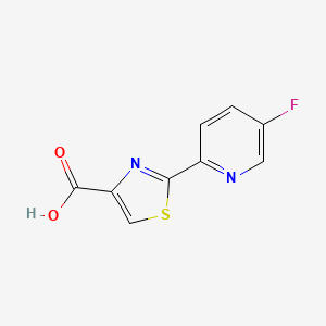 molecular formula C9H5FN2O2S B13664505 2-(5-Fluoropyridin-2-yl)thiazole-4-carboxylic Acid 