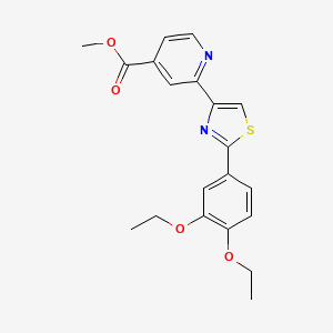 molecular formula C20H20N2O4S B13664600 Methyl 2-(2-(3,4-diethoxyphenyl)thiazol-4-yl)isonicotinate 
