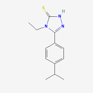 molecular formula C13H17N3S B1366466 4-ethyl-5-(4-isopropylphenyl)-4H-1,2,4-triazole-3-thiol CAS No. 669729-27-5