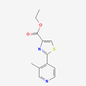molecular formula C12H12N2O2S B13664687 Ethyl 2-(3-Methylpyridin-4-yl)thiazole-4-carboxylate 