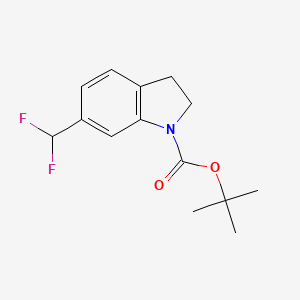 molecular formula C14H17F2NO2 B13664706 Tert-butyl 6-(difluoromethyl)indoline-1-carboxylate 