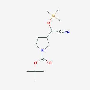 molecular formula C14H26N2O3Si B13664738 2-(1-Boc-3-pyrrolidinyl)-2-[(trimethylsilyl)oxy]acetonitrile 