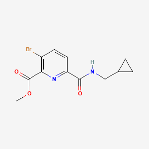 molecular formula C12H13BrN2O3 B13664746 Methyl 3-bromo-6-((cyclopropylmethyl)carbamoyl)picolinate 