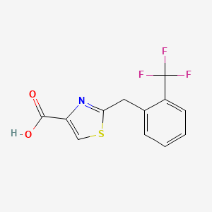 molecular formula C12H8F3NO2S B13664799 2-[2-(Trifluoromethyl)benzyl]thiazole-4-carboxylic Acid 
