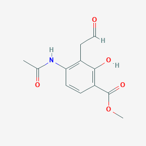 molecular formula C12H13NO5 B1366485 Methyl 4-acetamido-2-hydroxy-3-(2-oxoethyl)benzoate 