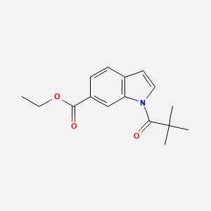 molecular formula C16H19NO3 B13664975 Ethyl 1-pivaloyl-1H-indole-6-carboxylate 