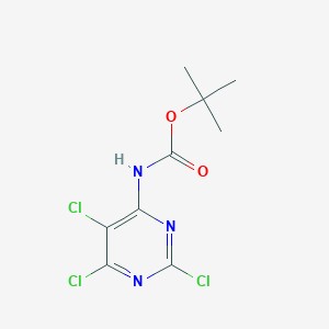 molecular formula C9H10Cl3N3O2 B13665073 tert-Butyl (2,5,6-trichloropyrimidin-4-yl)carbamate 