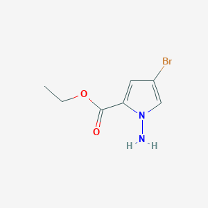 molecular formula C7H9BrN2O2 B13665075 Ethyl 1-amino-4-bromo-1H-pyrrole-2-carboxylate 