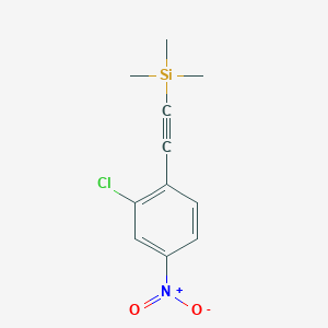 molecular formula C11H12ClNO2Si B13665084 ((2-Chloro-4-nitrophenyl)ethynyl)trimethylsilane 