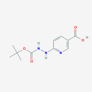 molecular formula C11H15N3O4 B136651 6-(2-(Tert-butoxycarbonyl)hydrazinyl)nicotinic acid CAS No. 133081-25-1