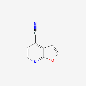 molecular formula C8H4N2O B13665192 Furo[2,3-b]pyridine-4-carbonitrile 