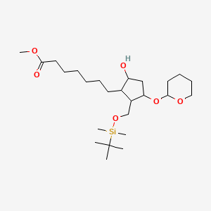 molecular formula C25H48O6Si B13665227 Methyl 7-[(1R,2S,3R,5S)-2-[[(tert-Butyldimethylsilyl)oxy]methyl]-5-hydroxy-3-[(tetrahydro-2H-pyran-2-yl)oxy]cyclopentyl]heptanoate 