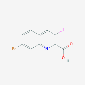 molecular formula C10H5BrINO2 B13665315 7-Bromo-3-iodoquinoline-2-carboxylic acid 
