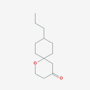 molecular formula C13H22O2 B13665390 9-Propyl-1-oxaspiro[5.5]undecan-4-one 