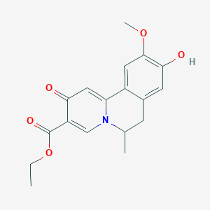 molecular formula C18H19NO5 B13665435 Ethyl 9-Hydroxy-10-methoxy-6-methyl-2-oxo-6,7-dihydro-2H-pyrido[2,1-a]isoquinoline-3-carboxylate 