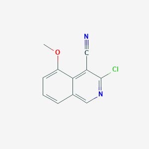 molecular formula C11H7ClN2O B13665527 3-Chloro-5-methoxyisoquinoline-4-carbonitrile 
