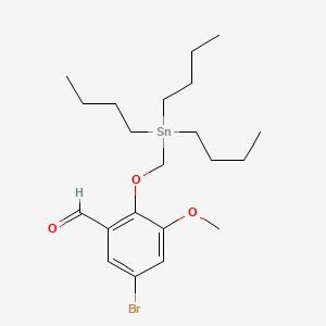 molecular formula C21H35BrO3Sn B13665567 5-Bromo-3-methoxy-2-[(tributylstannyl)methoxy]benzaldehyde 