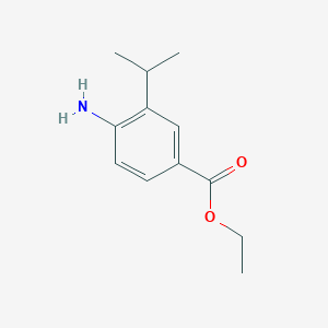 molecular formula C12H17NO2 B13665579 Ethyl 4-amino-3-isopropylbenzoate 