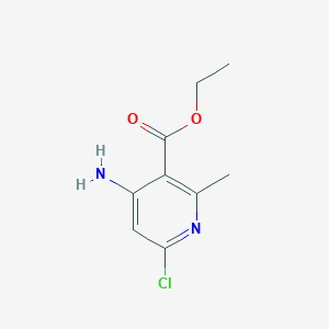 molecular formula C9H11ClN2O2 B13665600 Ethyl 4-amino-6-chloro-2-methylnicotinate 