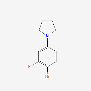 molecular formula C10H11BrFN B13665602 1-(4-Bromo-3-fluorophenyl)pyrrolidine 
