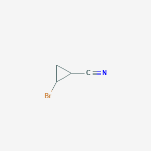 molecular formula C4H4BrN B13665611 2-Bromocyclopropanecarbonitrile 