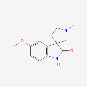 molecular formula C13H16N2O2 B13665637 5-Methoxy-1'-methylspiro[indoline-3,3'-pyrrolidin]-2-one 