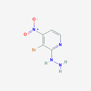molecular formula C5H5BrN4O2 B13665647 3-Bromo-2-hydrazinyl-4-nitropyridine 