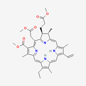 Methyl (2S-trans)-13-ethyl-2,3-dihydro-18-(methoxycarbonyl)-20-(2-methoxy-2-oxoethyl)-3,7,12,17-tetramethyl-8-vinyl-21H,23H-porphine-2-propionate