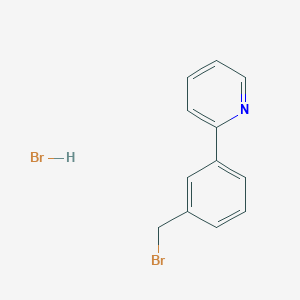 molecular formula C12H11Br2N B13665683 2-(3-(Bromomethyl)phenyl)pyridine hydrobromide 