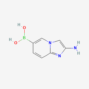 molecular formula C7H8BN3O2 B13665727 (2-Aminoimidazo[1,2-a]pyridin-6-yl)boronic acid 