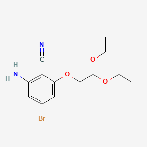 molecular formula C13H17BrN2O3 B13665730 2-Amino-4-bromo-6-(2,2-diethoxyethoxy)benzonitrile 