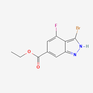 molecular formula C10H8BrFN2O2 B13665809 Ethyl 3-bromo-4-fluoro-1H-indazole-6-carboxylate 