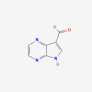 molecular formula C7H5N3O B1366583 5H-Pyrrolo[2,3-b]pyrazine-7-carbaldehyde CAS No. 4121-22-6