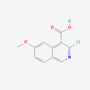 molecular formula C11H8ClNO3 B13665841 3-Chloro-6-methoxyisoquinoline-4-carboxylic acid 