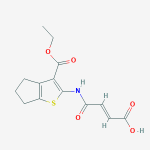 (E)-4-[(3-ethoxycarbonyl-5,6-dihydro-4H-cyclopenta[b]thiophen-2-yl)amino]-4-oxobut-2-enoic acid