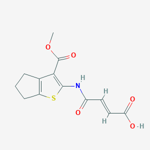 (E)-4-[(3-methoxycarbonyl-5,6-dihydro-4H-cyclopenta[b]thiophen-2-yl)amino]-4-oxobut-2-enoic acid
