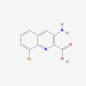 molecular formula C10H7BrN2O2 B13665910 3-Amino-8-bromoquinoline-2-carboxylic acid 
