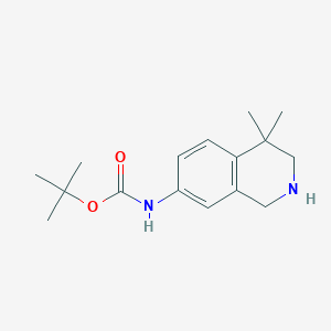 molecular formula C16H24N2O2 B13665916 tert-Butyl (4,4-dimethyl-1,2,3,4-tetrahydroisoquinolin-7-yl)carbamate 