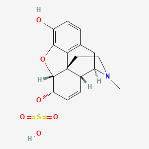 molecular formula C17H19NO6S B1366597 Morphinan-3,6-diol, 7,8-didehydro-4,5-epoxy-17-methyl-, (5alpha,6alpha)-, 3-(hydrogen sulfate) CAS No. 23095-84-3