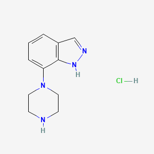 molecular formula C11H15ClN4 B13665975 7-(Piperazin-1-yl)-1H-indazole hydrochloride 