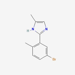 molecular formula C11H11BrN2 B13665988 2-(5-Bromo-2-methylphenyl)-5-methyl-1H-imidazole 