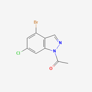 molecular formula C9H6BrClN2O B13666030 1-(4-Bromo-6-chloro-1H-indazol-1-yl)ethanone 